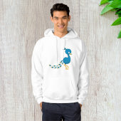Cartoon Blue Peacock Bird Hoodie