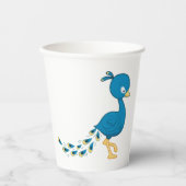 Cartoon Blue Peacock Bird Pappbecher (Vorderseite)