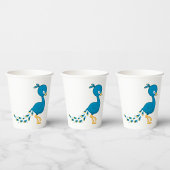 Cartoon Blue Peacock Bird Pappbecher