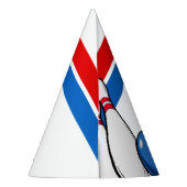 Cartoon Blue & Red Bowling Kinder 6. Geburtstag Partyhütchen (Rückseite)