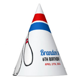 Cartoon Blue & Red Bowling Kinder 6. Geburtstag Partyhütchen