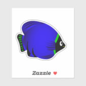 Cartoon Blue und Green Fish Sticker (Blatt)