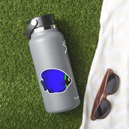 Cartoon Blue und Green Fish Sticker (HydroFlask Insitu)