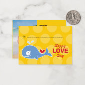 Cartoon Blue Whale Foto Kinder Unterricht Valentin Mitteilungskarte (Vorderseite/Rückseite Beispiel)