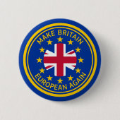 Cartoon Blue Yellow Red European Union Jack Logo B Button (Vorderseite)