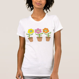 Cartoon-Blume T-Shirt