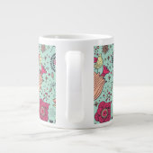 Cartoon Blumenmuster bei Vögeln Jumbo-Tasse (Rückseite)