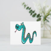 Cartoon boa constrictor postkarte (Stehend Vorderseite)