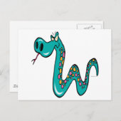 Cartoon boa constrictor postkarte (Vorne/Hinten)
