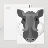 Cartoon Boar Head Postkarte (Vorne/Hinten)