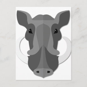 Cartoon Boar Head Postkarte
