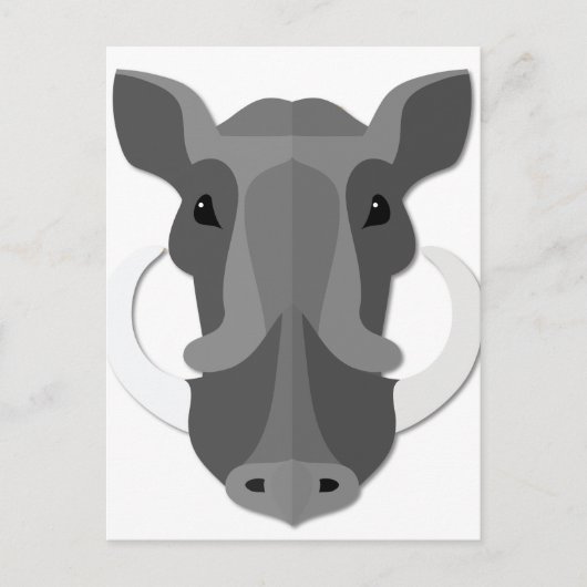 Cartoon Boar Head Postkarte (Vorderseite)