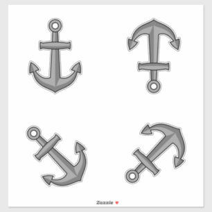 Cartoon Boat Anchor Set Aufkleber