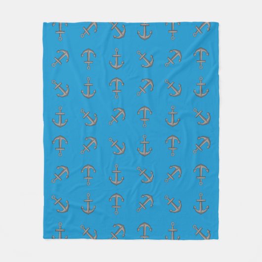 Cartoon Boat Anchor Set Fleecedecke (Vorderseite)