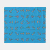 Cartoon Boat Anchor Set Fleecedecke (Vorderseite (Horizontal))