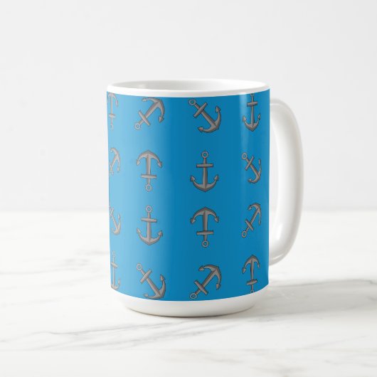 Cartoon Boat Anchor Set Kaffeetasse (VorderseiteRechts)