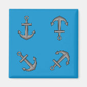 Cartoon Boat Anchor Set Magnet (Vorne)