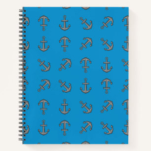 Cartoon Boat Anchor Set Notizblock