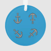 Cartoon Boat Anchor Set Ornament (Rückseite)