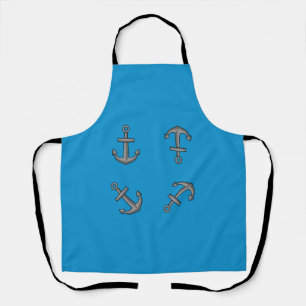 Cartoon Boat Anchor Set Schürze