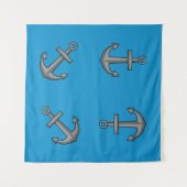 Cartoon Boat Anchor Set Wandteppich (Vorderseite (Horizontal))