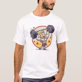 Cartoon Bodybuilder Mascot Illustration T-Shirt (Vorderseite)