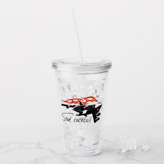 Cartoon-Bomber Acryltrinkbecher (Vorderseite Ice)