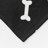 Cartoon Bone Pattern On Black Fleecedecke (Ecke)