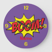 Cartoon Boom Thunder_Cove Große Wanduhr (Vorderseite)