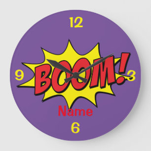 Cartoon Boom Thunder_Cove Große Wanduhr