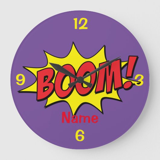 Cartoon Boom Thunder_Cove Große Wanduhr (Vorderseite)