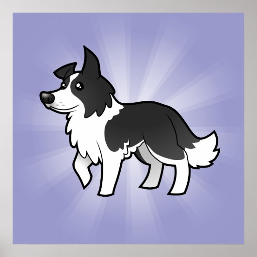 Cartoon Border Collie Poster (Vorne)