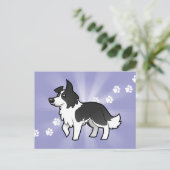 Cartoon Border Collie Postkarte (Stehend Vorderseite)