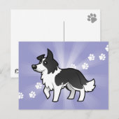 Cartoon Border Collie Postkarte (Vorne/Hinten)