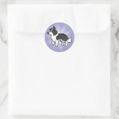 Cartoon Border Collie Runder Aufkleber (Tasche)