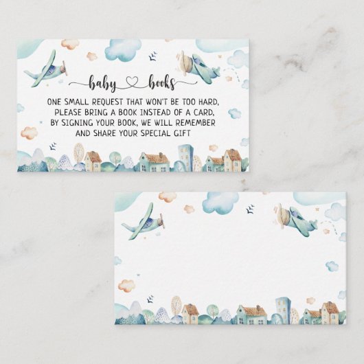 Cartoon-Bordflugzeuge für Kinder Begleitkarte (Vorne/Hinten)