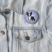 Cartoon Boston Terrier Button (Beispiel)