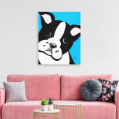 Cartoon Boston Terrier Canvas Print Leinwanddruck (Insitu (Wohnzimmer))