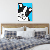 Cartoon Boston Terrier Canvas Print Leinwanddruck (Insitu (Schlafzimmer))