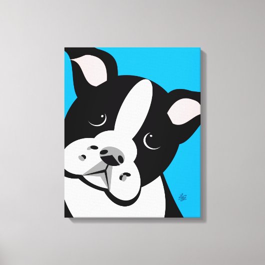 Cartoon Boston Terrier Canvas Print Leinwanddruck (Vorderseite)