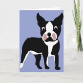 Cartoon Boston Terrier Card Dankeskarte (Vorderseite)