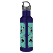 Cartoon Boston Terrier Edelstahlflasche (Rückseite)