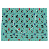 Cartoon Boston Terrier Große Geschenktüte (Vorderseite)