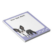 Cartoon Boston Terrier Notizblock (angewinkelt)