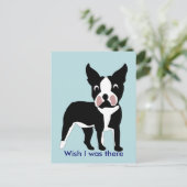 Cartoon Boston Terrier Postcard Postkarte (Stehend Vorderseite)