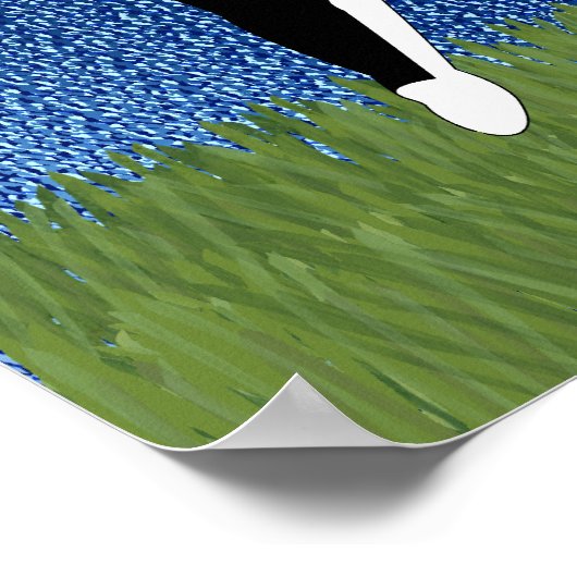 Cartoon Boston Terrier Poster (Ecke)