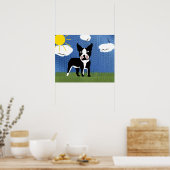 Cartoon Boston Terrier Poster (Küche)