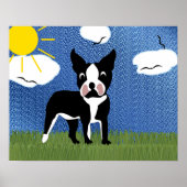 Cartoon Boston Terrier Poster (Vorne)