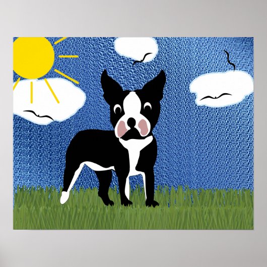 Cartoon Boston Terrier Poster (Vorne)
