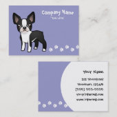 Cartoon-Boston-Terrier Visitenkarte (Vorne/Hinten)
